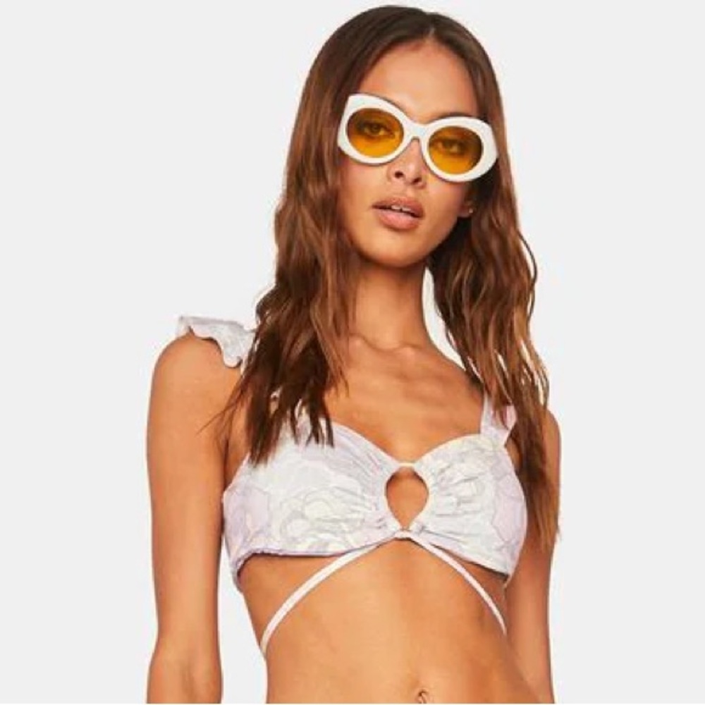 Floral Ruffle Bikini Top - Picture 3 of 7